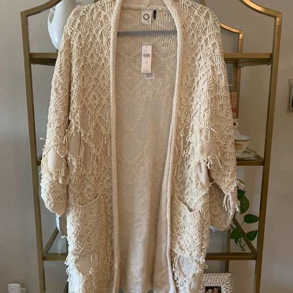 Anthropologie Cream Textured Cardigan - Picture 1 of 3